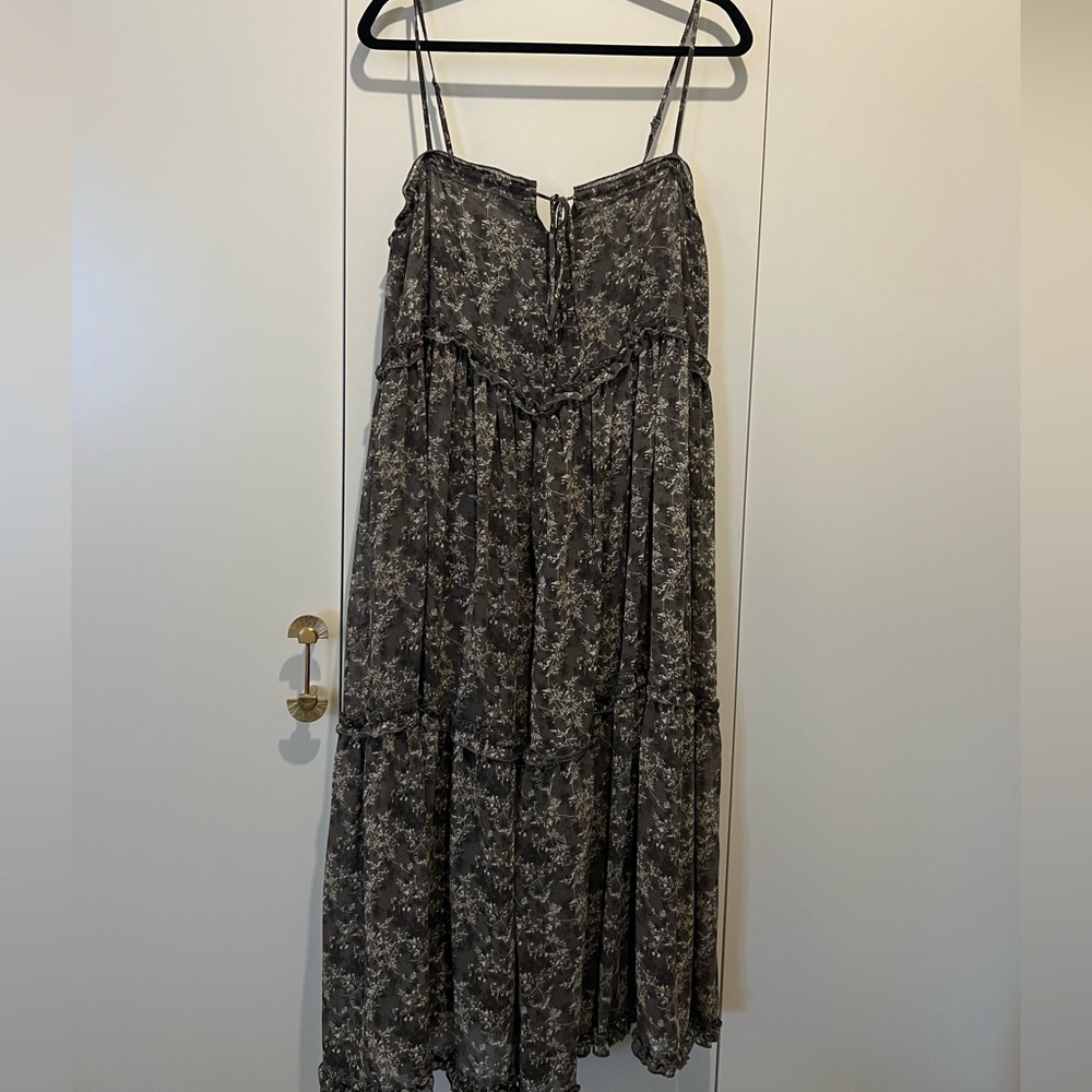 Grey Grade & Gather Flowy Maxi Dress